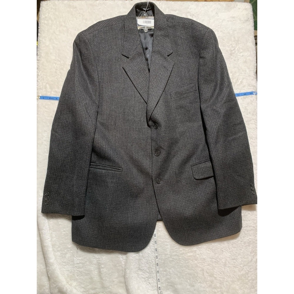 Croft & Barrow Men's 100% Lambs Wool Size 48L Dark Grey Suit Jacket